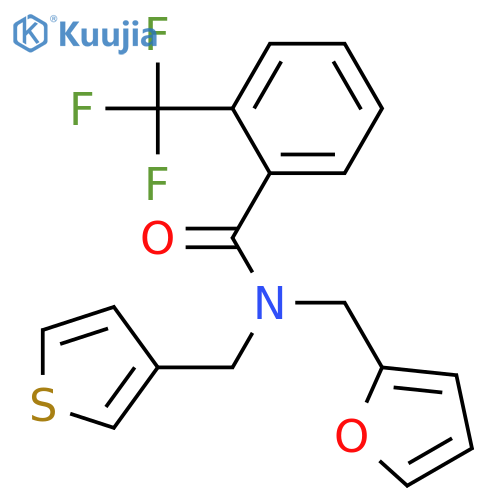 N-(furan-2-yl)methyl-N-(thiophen-3-yl)methyl-2-(trifluoromethyl)benzamide structure