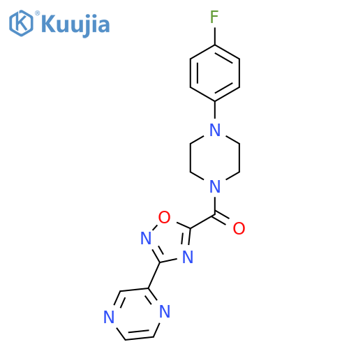 2-{5-4-(4-fluorophenyl)piperazine-1-carbonyl-1,2,4-oxadiazol-3-yl}pyrazine structure