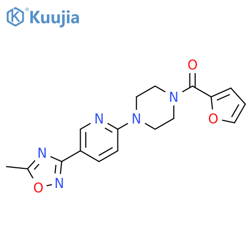 1-(furan-2-carbonyl)-4-5-(5-methyl-1,2,4-oxadiazol-3-yl)pyridin-2-ylpiperazine structure