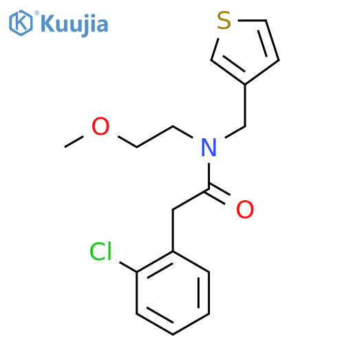 2-(2-chlorophenyl)-N-(2-methoxyethyl)-N-(thiophen-3-yl)methylacetamide structure