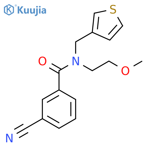 3-cyano-N-(2-methoxyethyl)-N-(thiophen-3-yl)methylbenzamide structure