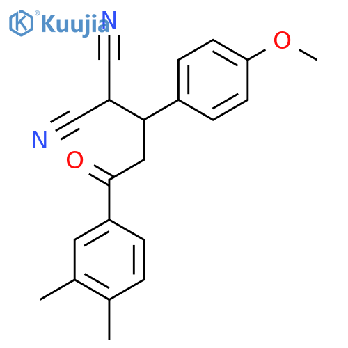 2-(3-(3,4-Dimethylphenyl)-1-(4-methoxyphenyl)-3-oxopropyl)malononitrile structure