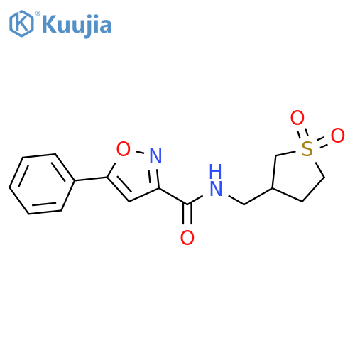 N-(1,1-dioxo-1lambda6-thiolan-3-yl)methyl-5-phenyl-1,2-oxazole-3-carboxamide structure