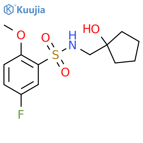 5-fluoro-N-(1-hydroxycyclopentyl)methyl-2-methoxybenzene-1-sulfonamide structure