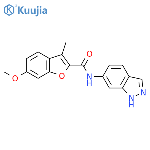 N-(1H-indazol-6-yl)-6-methoxy-3-methyl-1-benzofuran-2-carboxamide structure