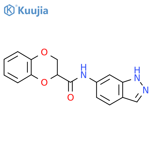 N-(1H-indazol-6-yl)-2,3-dihydro-1,4-benzodioxine-2-carboxamide structure