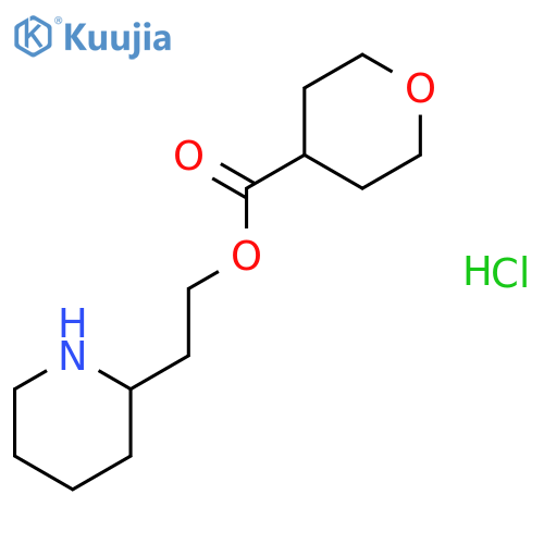 2-(2-Piperidinyl)ethyl tetrahydro-2H-pyran-4-carboxylate hydrochloride structure