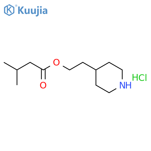 2-(4-Piperidinyl)ethyl 3-methylbutanoate hydrochloride structure