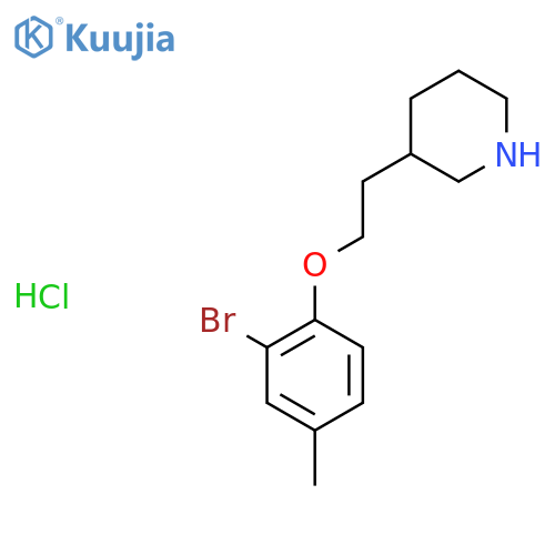 3-2-(2-Bromo-4-methylphenoxy)ethylpiperidinehydrochloride structure