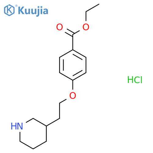 Ethyl 4-2-(3-piperidinyl)ethoxybenzoatehydrochloride structure