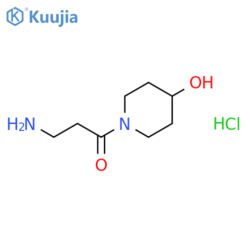 3-amino-1-(4-hydroxypiperidin-1-yl)propan-1-one hydrochloride structure