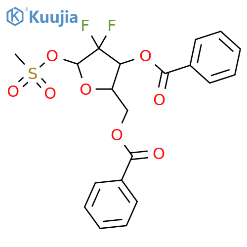 2-Deoxy-2,2-difluoro-D-erythro-ribofuranose-3,5-dibenzoate 1-Methanesulfonate structure