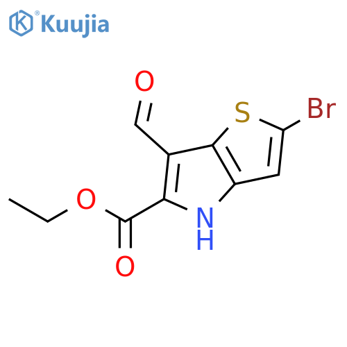 Ethyl 2-bromo-6-formyl-4H-thieno-3,2-bpyrrole-5-carboxylate structure