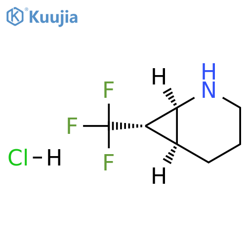 rel-(1R,6R,7R)-7-(trifluoromethyl)-2-azabicyclo[4.1.0]heptane;hydrochloride structure