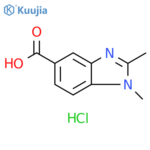 1,2-dimethyl-1H-1,3-benzodiazole-5-carboxylic acid hydrochloride structure