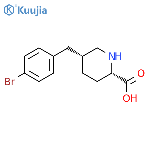 (2S,5R)-5-(4-bromobenzyl)piperidine-2-carboxylic acid structure