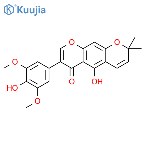 2H,6H-Benzo[1,2-b:5,4-b']dipyran-6-one,5-hydroxy-7-(4-hydroxy-3,5-dimethoxyphenyl)-2,2-dimethyl- (9CI) structure