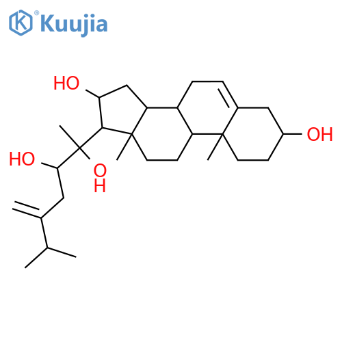 3alpha,16beta,20,22-tetrahydroxyergosta-5,24(28)-diene structure