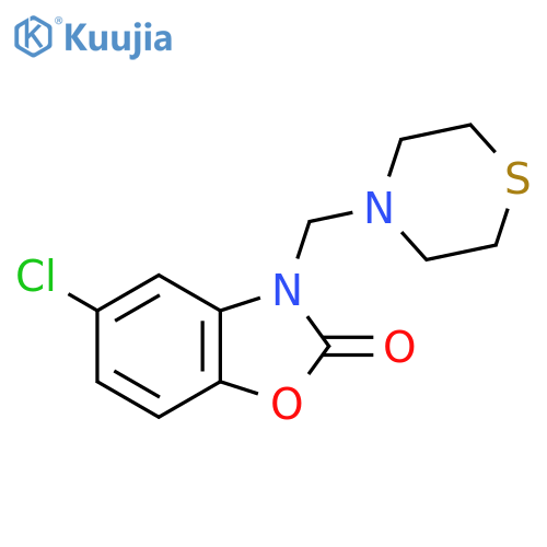 5-chloro-3-(thiomorpholin-4-yl)methyl-2,3-dihydro-1,3-benzoxazol-2-one structure