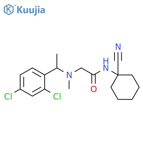 N-(1-Cyanocyclohexyl)-2-[[1-(2,4-dichlorophenyl)ethyl]methylamino]acetamide structure