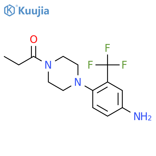 1-(4-(4-Amino-2-(trifluoromethyl)phenyl)piperazin-1-yl)propan-1-one structure