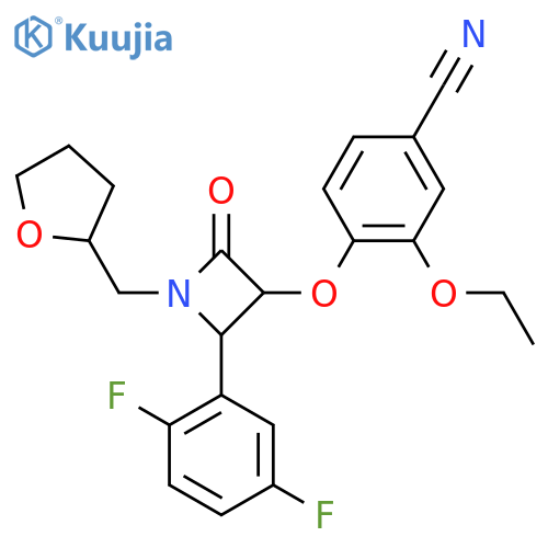 4-[2-(2,5-Difluorophenyl)-4-oxo-1-(oxolan-2-ylmethyl)azetidin-3-yl]oxy-3-ethoxybenzonitrile structure
