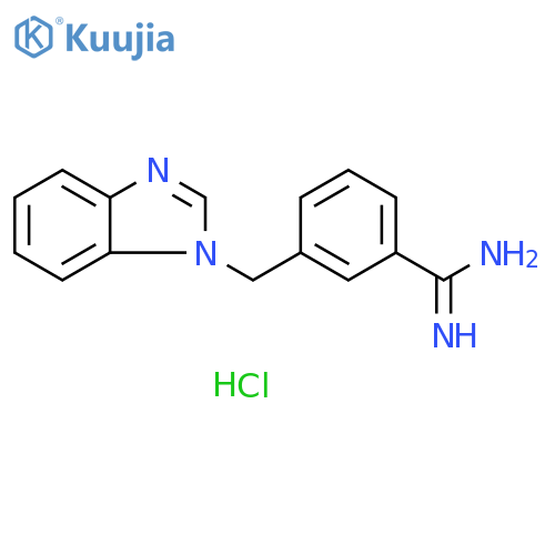3-(1H-1,3-benzodiazol-1-ylmethyl)benzene-1-carboximidamide trihydrochloride structure