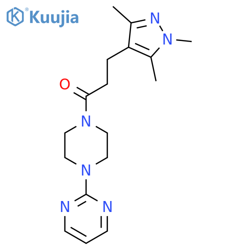 1-4-(pyrimidin-2-yl)piperazin-1-yl-3-(1,3,5-trimethyl-1H-pyrazol-4-yl)propan-1-one structure