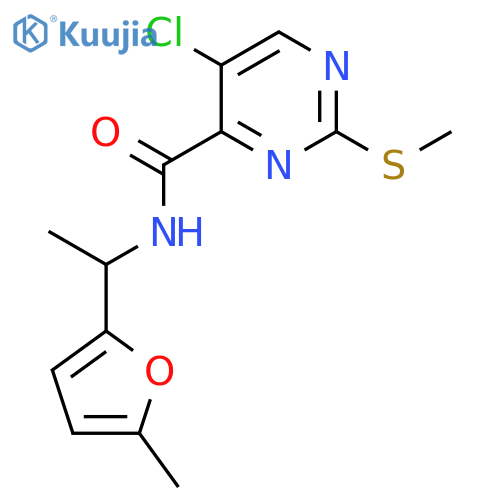 5-chloro-N-1-(5-methylfuran-2-yl)ethyl-2-(methylsulfanyl)pyrimidine-4-carboxamide structure