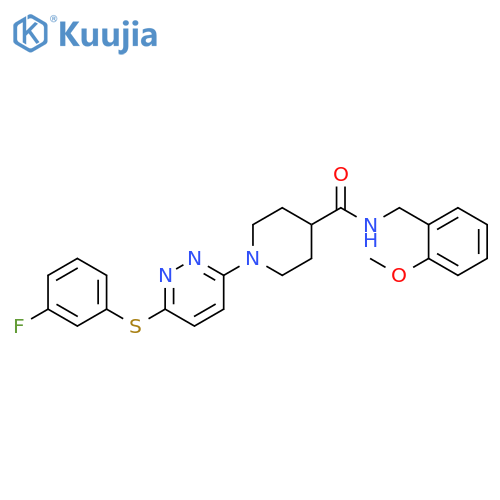 1-{6-[(3-fluorophenyl)sulfanyl]pyridazin-3-yl}-N-[(2-methoxyphenyl)methyl]piperidine-4-carboxamide structure