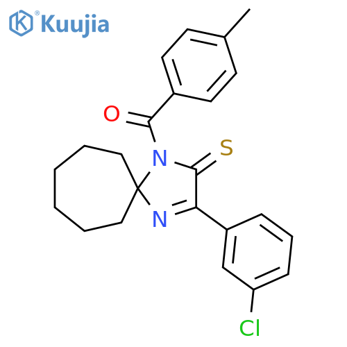 3-(3-Chlorophenyl)-1-(4-methylbenzoyl)-1,4-diazaspiro[4.6]undec-3-ene-2-thione structure