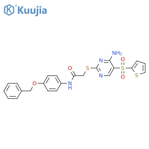 2-{[4-amino-5-(thiophene-2-sulfonyl)pyrimidin-2-yl]sulfanyl}-N-[4-(benzyloxy)phenyl]acetamide structure