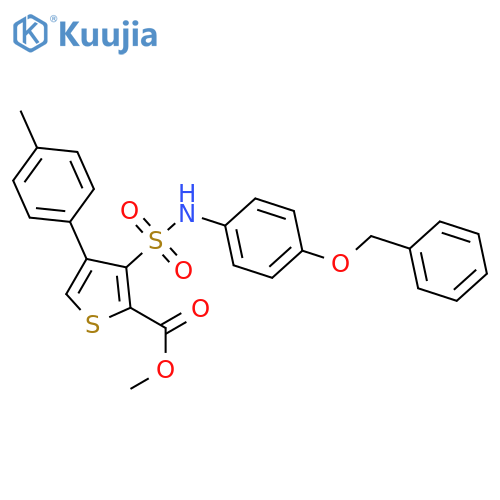methyl 3-{[4-(benzyloxy)phenyl]sulfamoyl}-4-(4-methylphenyl)thiophene-2-carboxylate structure