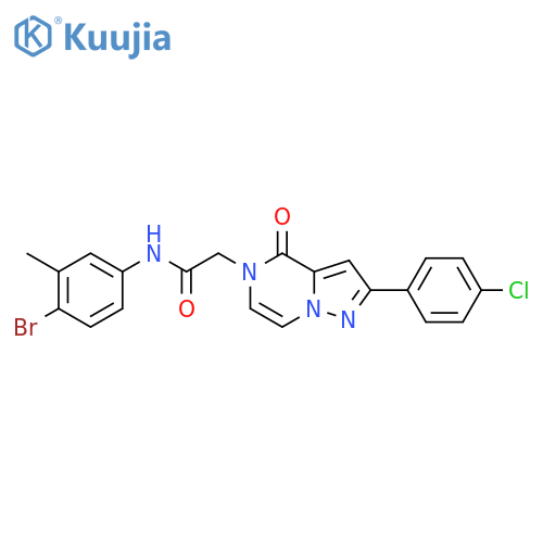 N-(4-bromo-3-methylphenyl)-2-[2-(4-chlorophenyl)-4-oxo-4H,5H-pyrazolo[1,5-a]pyrazin-5-yl]acetamide structure
