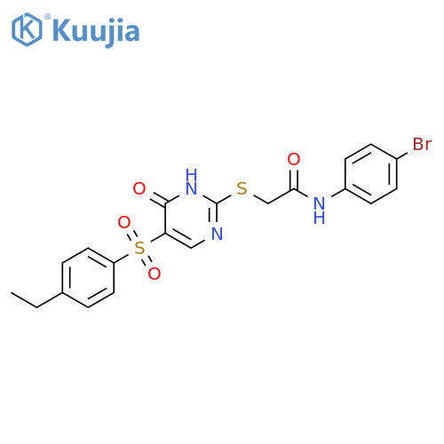 N-(4-bromophenyl)-2-{[5-(4-ethylbenzenesulfonyl)-6-oxo-1,6-dihydropyrimidin-2-yl]sulfanyl}acetamide structure