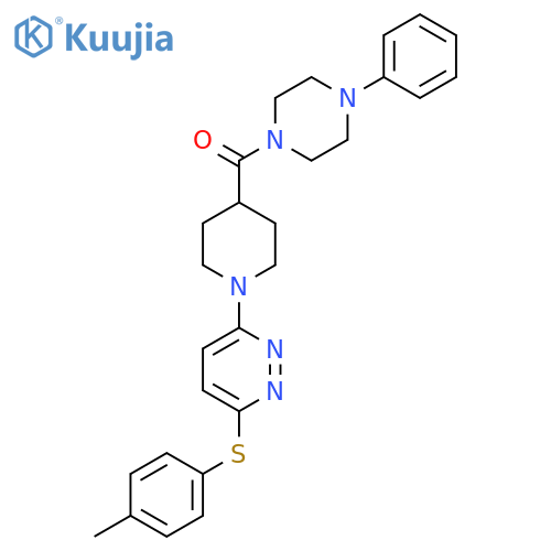 3-(4-methylphenyl)sulfanyl-6-4-(4-phenylpiperazine-1-carbonyl)piperidin-1-ylpyridazine structure