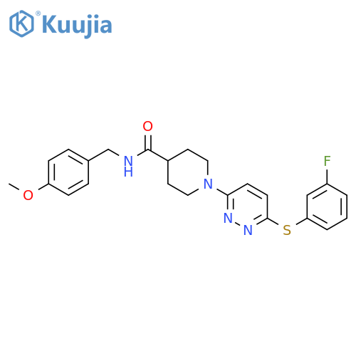 1-{6-[(3-fluorophenyl)sulfanyl]pyridazin-3-yl}-N-[(4-methoxyphenyl)methyl]piperidine-4-carboxamide structure