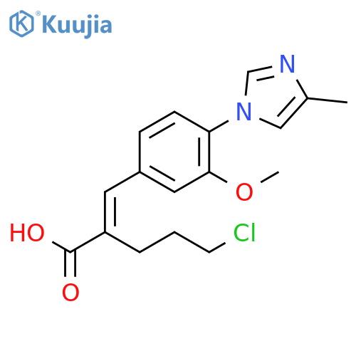 (E)-5-chloro-2-(3-methoxy-4-(4-methyl-1h-imidazol-1-yl)benzylidene)pentanoic acid structure