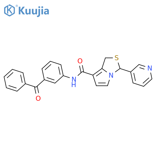 1H,3H-Pyrrolo[1,2-c]thiazole-7-carboxamide,N-(3-benzoylphenyl)-3-(3-pyridinyl)- structure