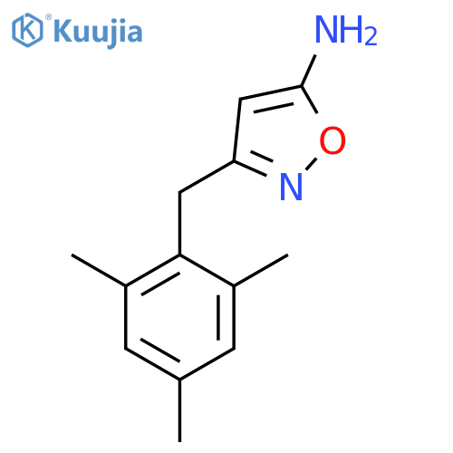 3-(2,4,6-trimethylphenyl)methyl-1,2-oxazol-5-amine structure
