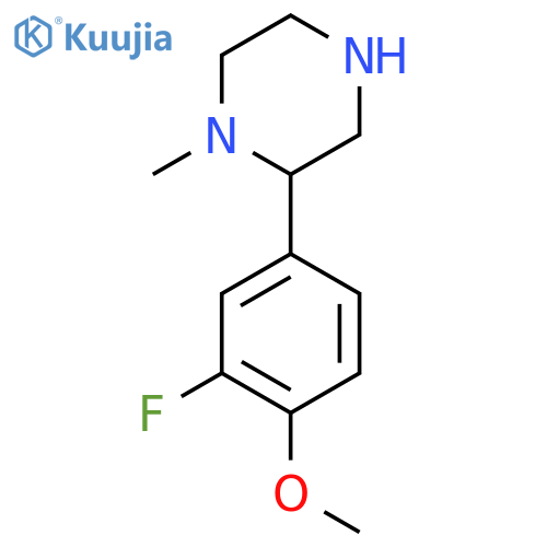 2-(3-fluoro-4-methoxyphenyl)-1-methylpiperazine structure
