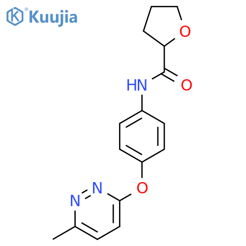 N-{4-(6-methylpyridazin-3-yl)oxyphenyl}oxolane-2-carboxamide structure