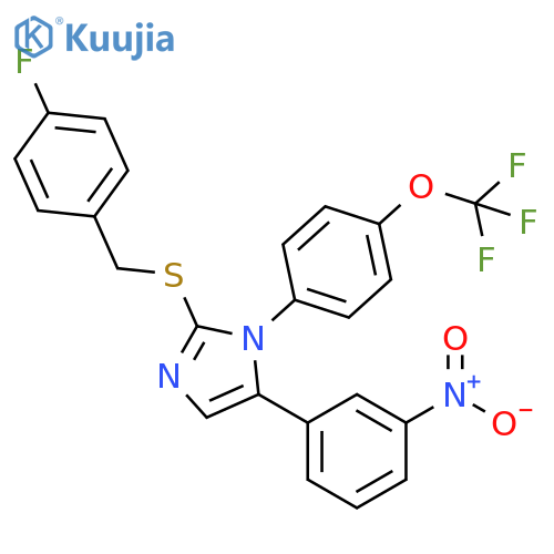 2-{[(4-fluorophenyl)methyl]sulfanyl}-5-(3-nitrophenyl)-1-[4-(trifluoromethoxy)phenyl]-1H-imidazole structure