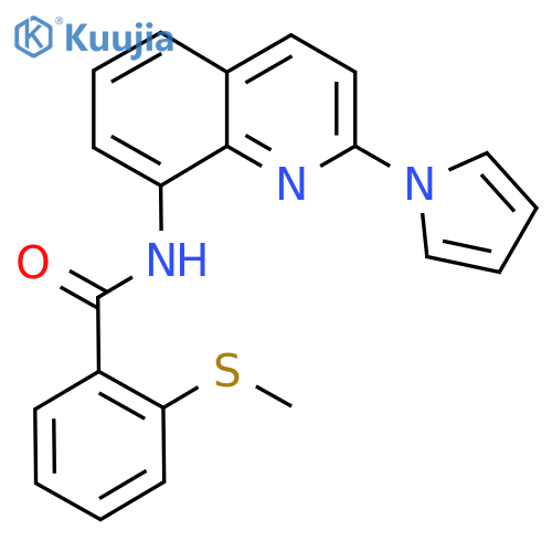 2-(methylsulfanyl)-N-2-(1H-pyrrol-1-yl)quinolin-8-ylbenzamide structure