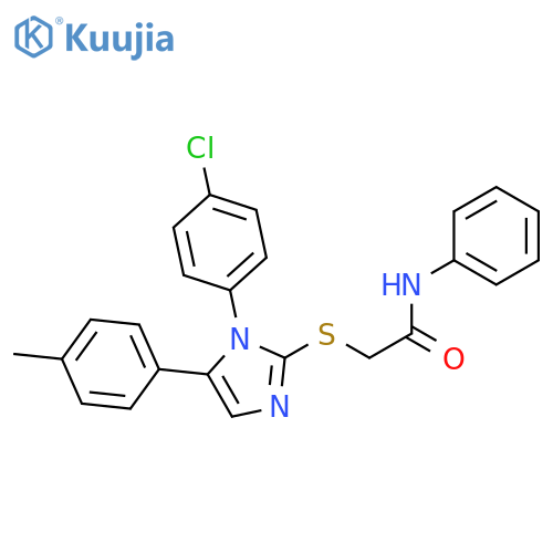 2-{[1-(4-chlorophenyl)-5-(4-methylphenyl)-1H-imidazol-2-yl]sulfanyl}-N-phenylacetamide structure