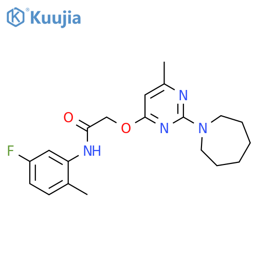 2-{[2-(azepan-1-yl)-6-methylpyrimidin-4-yl]oxy}-N-(5-fluoro-2-methylphenyl)acetamide structure