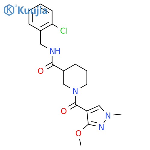 N-[(2-chlorophenyl)methyl]-1-(3-methoxy-1-methyl-1H-pyrazole-4-carbonyl)piperidine-3-carboxamide structure