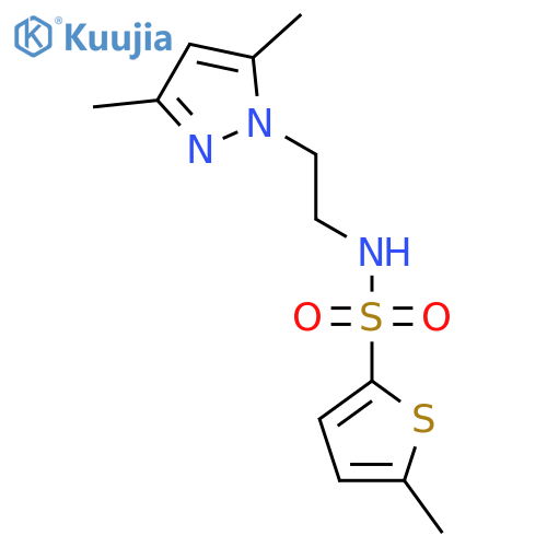N-2-(3,5-dimethyl-1H-pyrazol-1-yl)ethyl-5-methylthiophene-2-sulfonamide structure