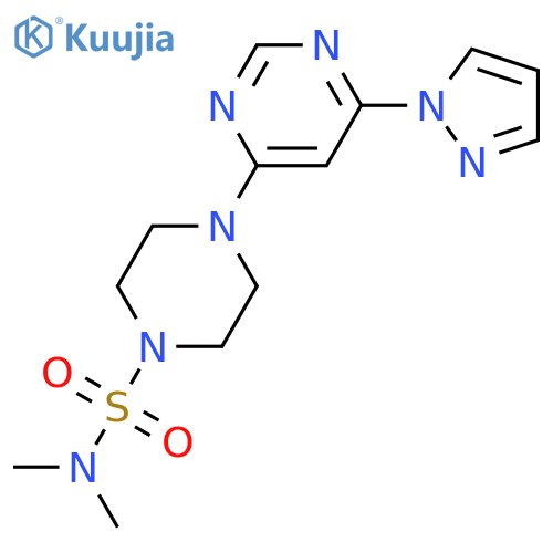 N,N-dimethyl-4-[6-(1H-pyrazol-1-yl)pyrimidin-4-yl]piperazine-1-sulfonamide structure