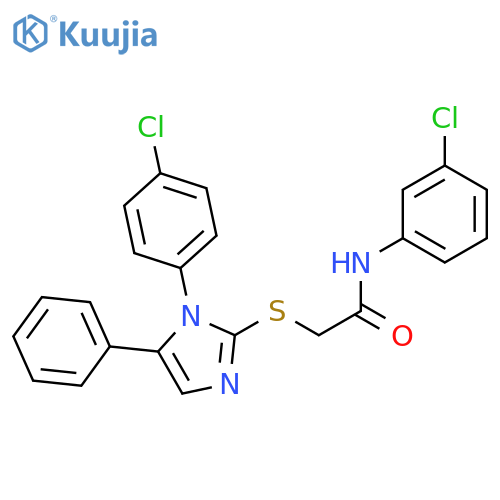 N-(3-chlorophenyl)-2-{[1-(4-chlorophenyl)-5-phenyl-1H-imidazol-2-yl]sulfanyl}acetamide structure